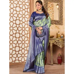 Sareezaa Zari Silk Blend Handloom Banarasi Saree-picture-41