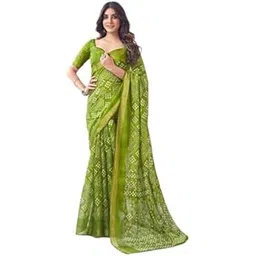 saretra mall SAREEZAA Women's Cotton Printed Saree with Zari Stripe and Unstitched Blouse Piece-picture-26