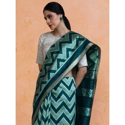 SARHA Woven Design Chanderi Cotton Saree With Unstitched Blouse Piece-picture-16
