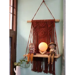 Sarmaya - The Handcraftes Tales Walnut Brown Macrame Wall Hanging Shelf-picture-15