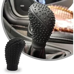 SARTE Car Gear Knob Protector Silicone Gear Shifter Cover for Anti-Scratch Car Gear Knob Cover and Dust Proof Nonslip Gear Cover for Car Universal Fit Silicon Car Gear Knob Stylish- Hockey (Black)-picture-23