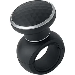 SARTE Universal Car Steering Wheel Power Knob 360 Degree Rotation Control Spinner Ball Handle with Diamond Texture Design Non Slip ABS Material for Cars Trucks Tractors Black-picture-16