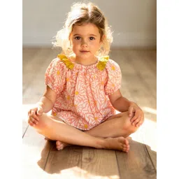 saruche Printed Cotton Boat Neck Balloon Tops-picture-16