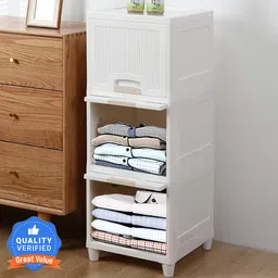 sasimo 3-Door 3-Shelf Plastic foldable Cupboard PC Collapsible Wardrobe-picture-24