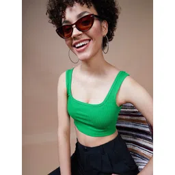 SASSAFRAS BASICS Square Neck Ribbed Cropped Tank Top-picture-22