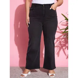 SASSAFRAS Curve Women Plus Size Black High-Rise Clean Look Stretchable Jeans-picture-22