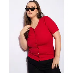 SASSAFRAS Curve Women Plus Size Shirt Style Top-picture-17