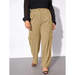 SASSAFRAS Curve Women Plus Size Straight Fit Cargo-picture-11