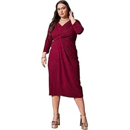 sassafras curve Women Side Knot Midi Dress-picture-22