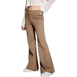 sassafras Basics Brown Boot Leg Pants SFPANT50876-M66 -M-picture-46