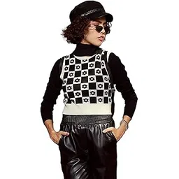 sassafras Black Floral Round Neck Sleeveless Sweater-picture-47