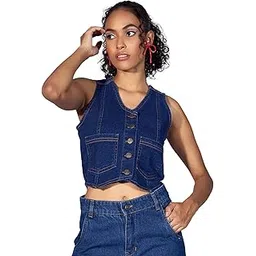 sassafras Blue Denim Waistcoat Top-picture-50