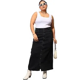 sassafras Denim Front Button Skirt-picture-11