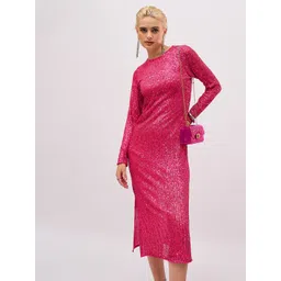 SASSAFRAS Embellished Sheath Midi Dress-picture-17