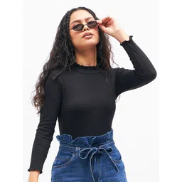 SASSAFRAS High Neck Long Sleeves Fitted Top-picture-17