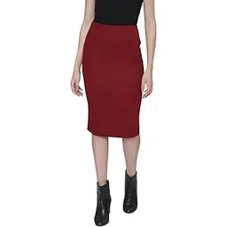 sassafras Maroon Rib Pencil Skirt-picture-29