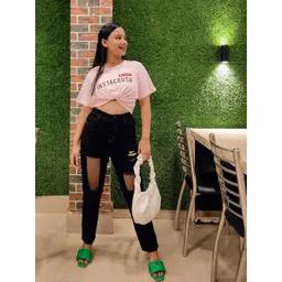 SASSAFRAS Woman Black High-Rise Relaxed Fit Jeans-picture-18