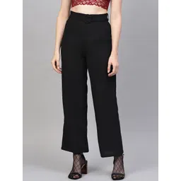 SASSAFRAS Women Black Parallel Trousers-picture-30