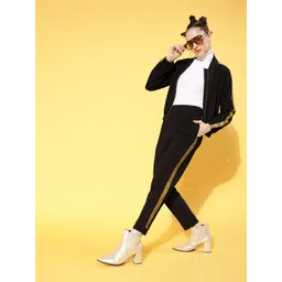 SASSAFRAS Women Black Tape Detail Bomber Jacket-picture-16