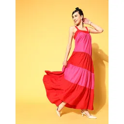 SASSAFRAS Women Colourblocked Nuovo Sleeves Dress-image-18