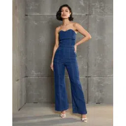 sassafras Women Denim Jumpsuit with Slip Pockets -picture-48