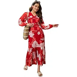 sassafras Women Floral Baloon Sleeve Midi Dress-picture-14