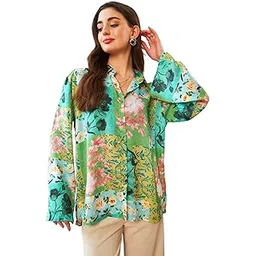 sassafras Women Floral Oversize Shirt-picture-35