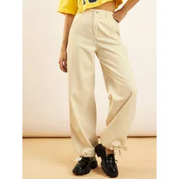 SASSAFRAS Women Jogger High-Rise Cuffed Hem Jeans-picture-35