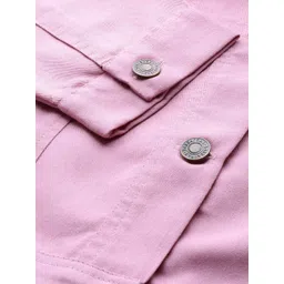 SASSAFRAS Women Lavender Solid Cropped Jacket image 3