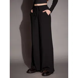 sassafras Women Solid Black Track Pants-picture-14