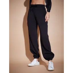 sassafras Women Solid Black Track Pants-picture-15