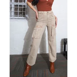 SASSAFRAS Women Straight Fit High-Rise Clean Look Acid Wash Pure Cotton Jeans-picture-33