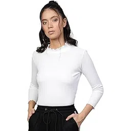 sassafras Women's Solid Comfort Fit Tops (SFTOPS4897_White-picture-52