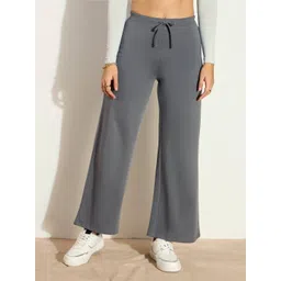 sassafras Women Solid Grey Track Pants image 1