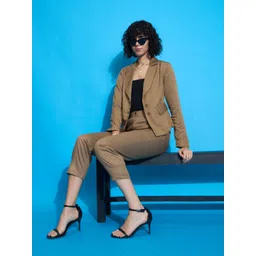 sassafras worklyf Women Solid Single Breasted Casual Blazer image 2