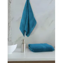 Sassoon Teal Blue 2-Pcs Pure Cotton Hand Towels-picture-19