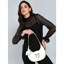 SASSORA ALOHI White Leather small Hobo Bag-picture-28