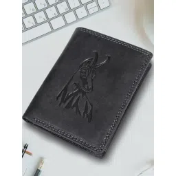SASSORA Black ARLO Textured Small Leather Bi-Fold Wallet-picture-29