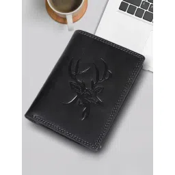 SASSORA Black ARLO Textured Small Leather Bi-Fold Wallet-picture-24