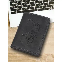 SASSORA Black ARLO Textured Small Leather Bi-Fold Wallet-picture-27