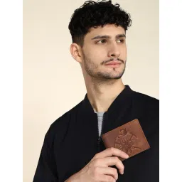 SASSORA Brown ARLO Textured Small Leather Bi-Fold Wallet-picture-20