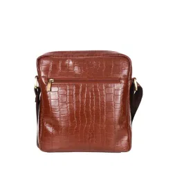 SASSORA Brown Textured Medium Cross Body Bag image 3