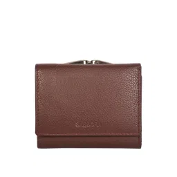 SASSORA Brown Textured Rfid Tri-Fold Wallet for Women-picture-15