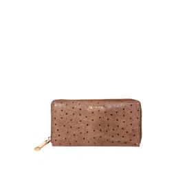SASSORA Brown Textured Rfid Zip Around Wallet for Women-picture-13