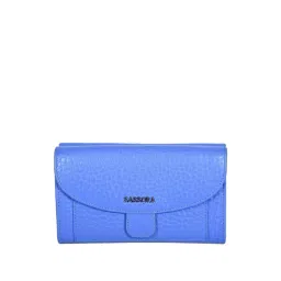 SASSORA FRIDA Blue Casual Leather Tri-Fold Wallet For Women-picture-37