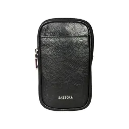 SASSORA GAMY Black Leather Medium Cross Body Bag-picture-31