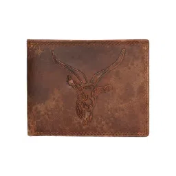 SASSORA HAN Brown Leather Textured RFID Bi-Fold Wallet-picture-30