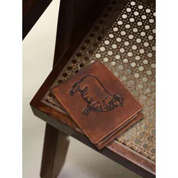 Sassora Men Animal Printed Embellished Leather Two Fold Wallet-picture-29