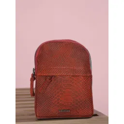 SASSORA Red MEI Animal Effect Small Leather Backpack-picture-35