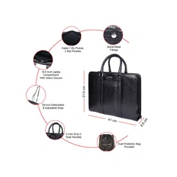 Sassora Textured Leather Laptop Bag image 5